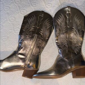 Golden Western Cowboy Boots